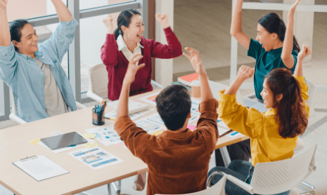 multiracial-group-young-creative-people-smart-casual-wear-discussing-business-gesture-hand-high-five-laughing-smiling-together-brainstorm-meeting-office-coworker-teamwork-concept-min